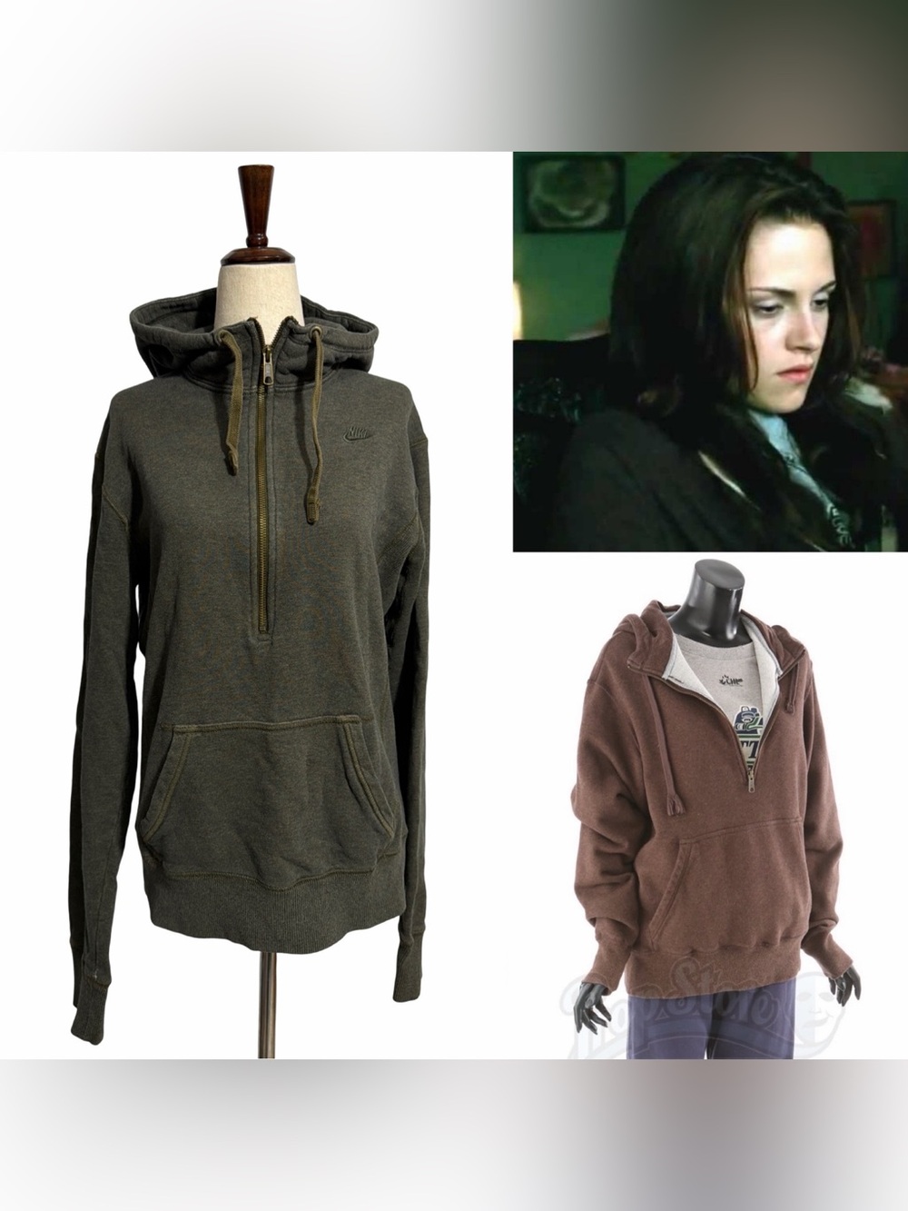 Nike • Half Zip Hooded Pullover Sweatshirt Khaki Green L ASO Bella Swan